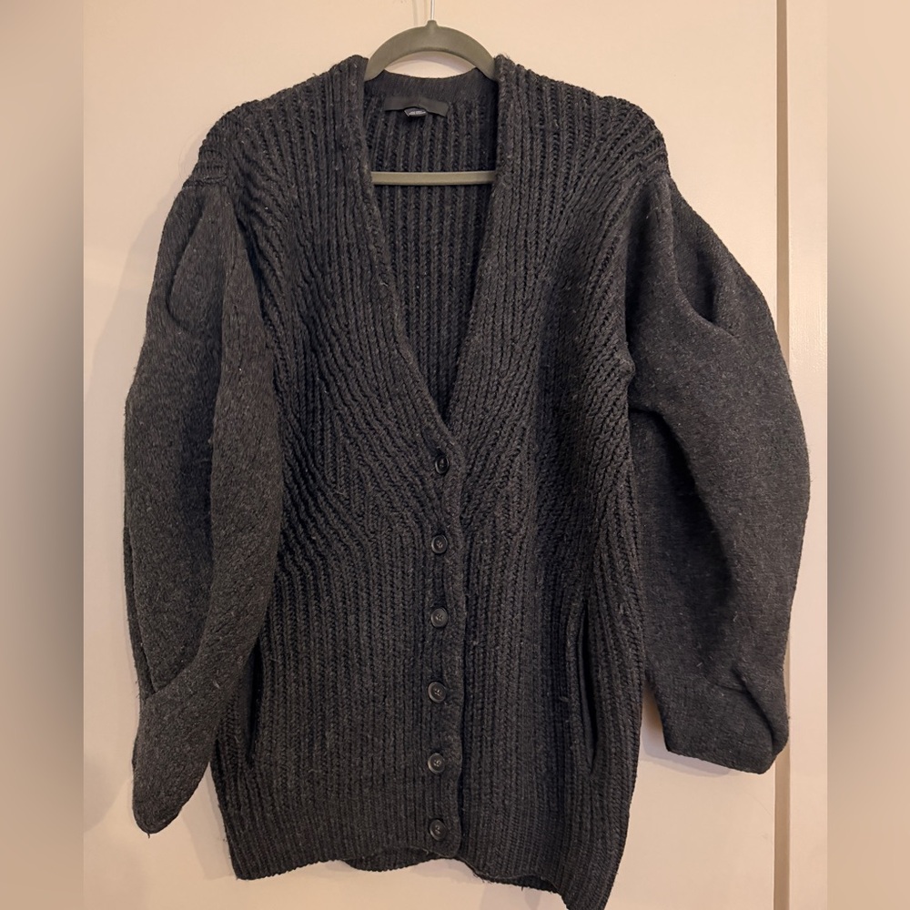 Alexander Wang Charcoal Chunky Cardigan Sweater